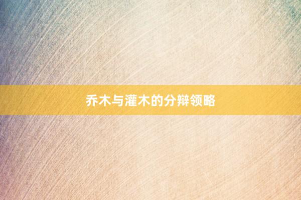 乔木与灌木的分辩领略